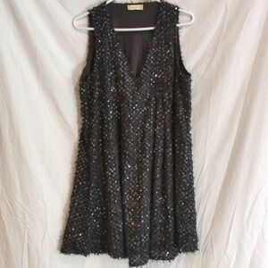 Altar'd State | Little Black Dress Sequins Sheer Eyelash Texture Party | L